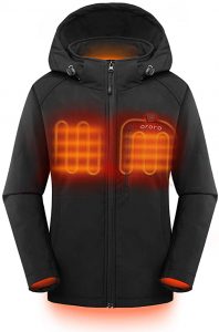 ororo men's soft shell heated jacket with detachable hood