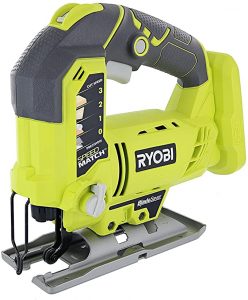 Ryobi One+ P523 18V Lithium Ion Cordless Orbital T Shank 3,000 SPM Jigsaw (Battery Not Included, Power Tool and T Shank Wood Cutting Blade Only)