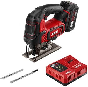 SKIL PWRCore 20 Brushless 20V 1 Stroke Jigsaw, Includes 2.0Ah Lithium Battery with PWRAssist USB & PWRJump Charger - JS820202