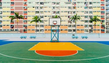 Painting a concrete basketball court